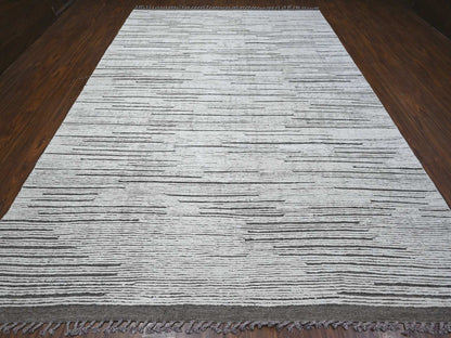 Ivory 8'11" x 13'2" Tribal Hand knotted Wool Rug - Sku: O089190