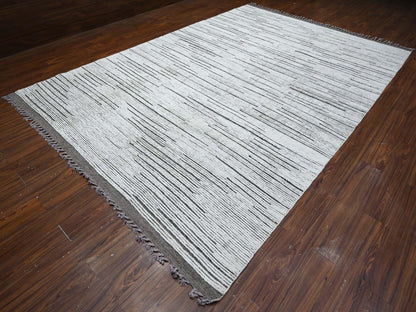 Ivory 8'11" x 13'2" Tribal Hand knotted Wool Rug - Sku: O089190