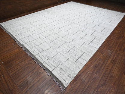 Ivory 11'11" x 16'2" Tribal Hand knotted Wool Rug - Sku: O089193