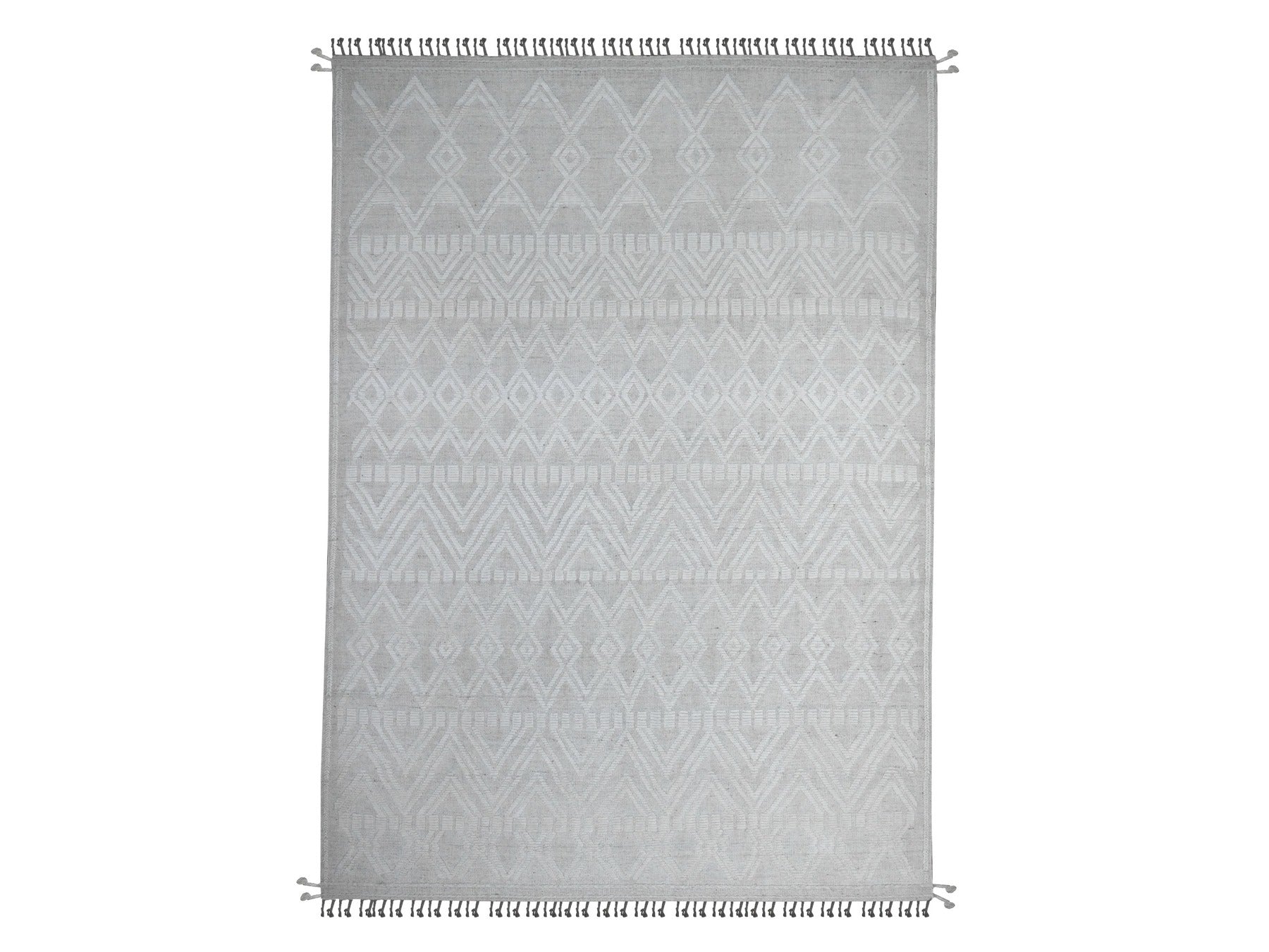 Tribal hand-knotted wool rug in Ivory, 9'0" x 12'6", SKU O089195