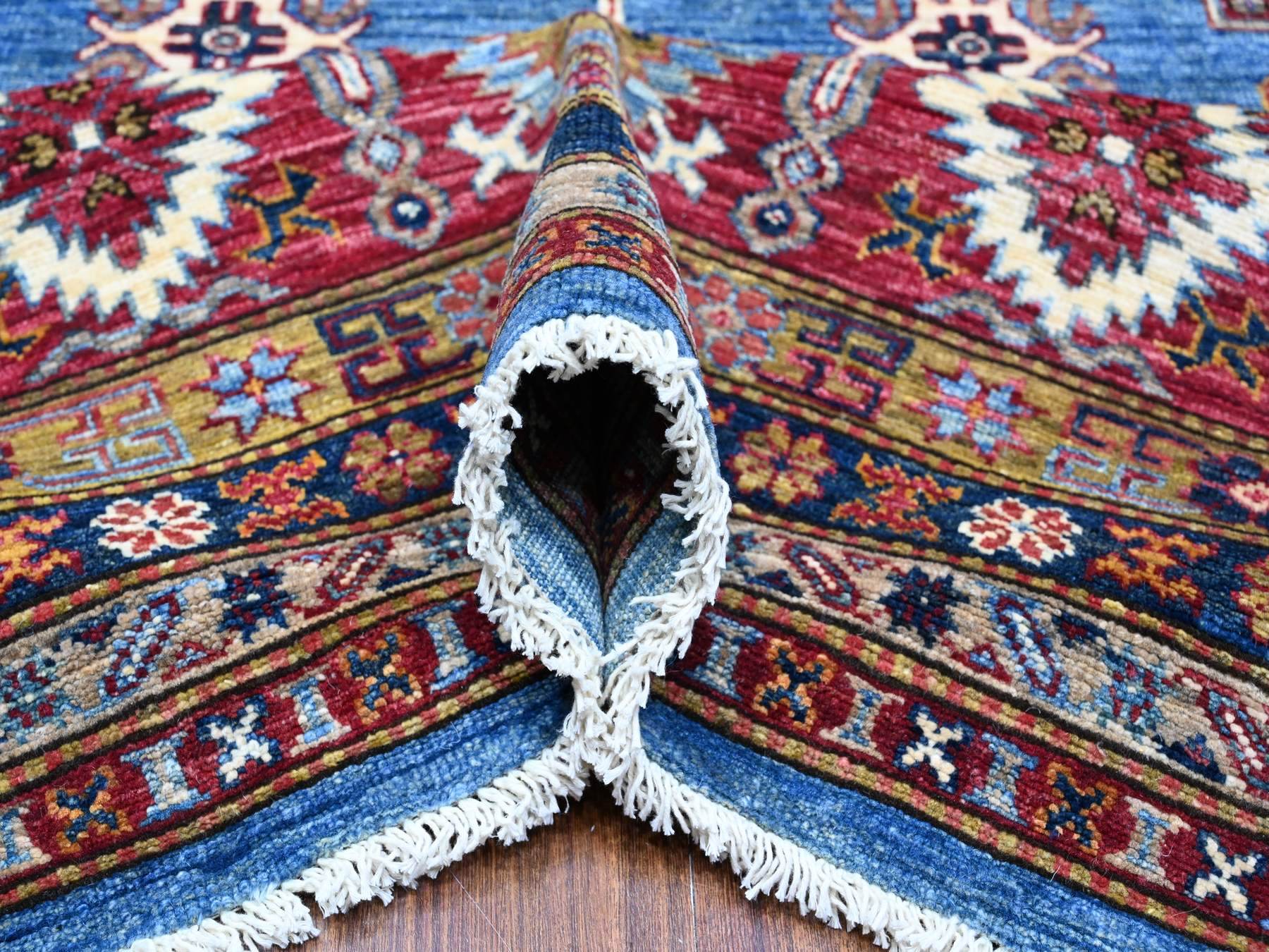 Kazak Tribal hand-knotted wool rug in Blue, 10'2" x 13'8", SKU O089198