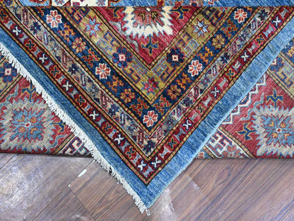 Kazak Tribal hand-knotted wool rug in Blue, 10'2" x 13'8", SKU O089198