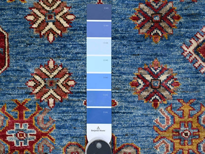 Kazak Tribal hand-knotted wool rug in Blue, 10'2" x 13'8", SKU O089198