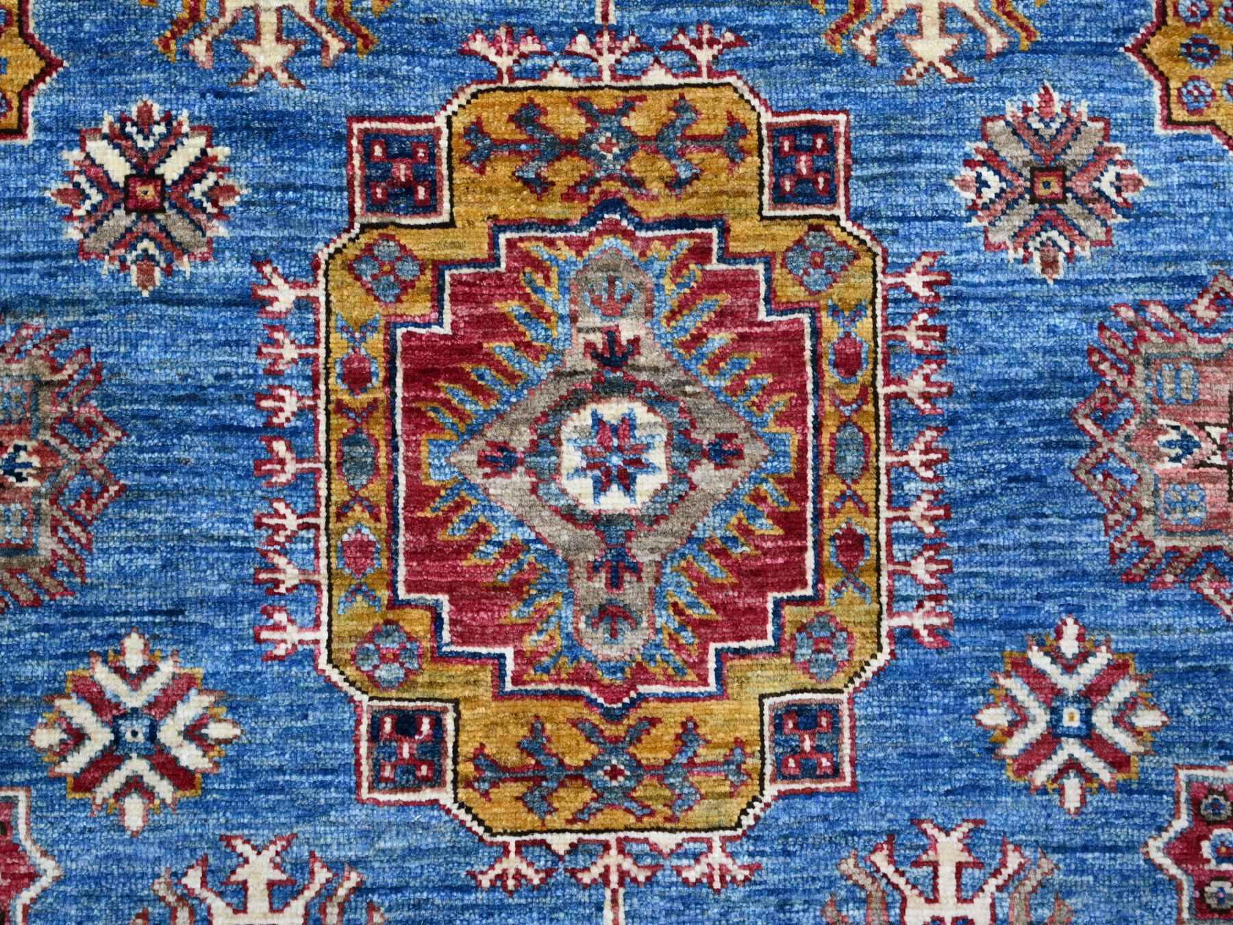 Kazak Tribal hand-knotted wool rug in Blue, 10'2" x 13'8", SKU O089198