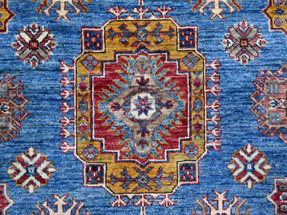 Kazak Tribal hand-knotted wool rug in Blue, 10'2" x 13'8", SKU O089198