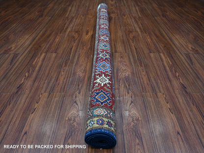 Kazak Tribal hand-knotted wool rug in Blue, 6'0" x 6'5", SKU O089212
