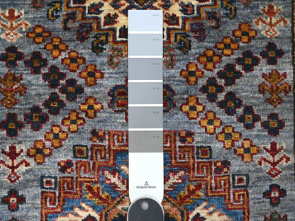 Grey 2'6" x 6'2" Tribal Hand knotted Wool Rug - Sku: O089221