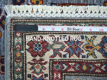 Grey 2'6" x 6'2" Tribal Hand knotted Wool Rug - Sku: O089221