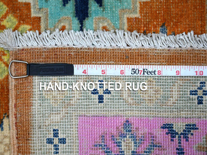 Orange 4'9" x 6'5" Tribal Hand knotted Wool Rug - Sku: O089230