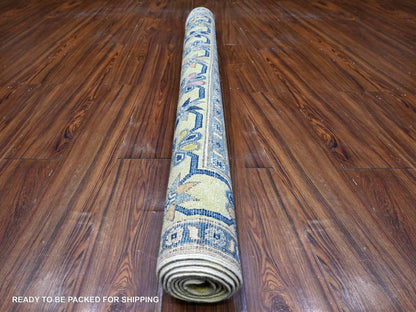 Yellow 5'0" x 6'9" Tribal Hand knotted Wool Rug - Sku: O089231