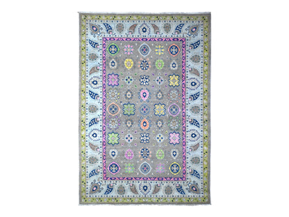 Grey 6'0" x 8'8" Tribal Hand knotted Wool Rug - Sku: O089233