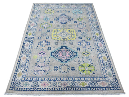 Grey 4'9" x 6'9" Tribal Hand knotted Wool Rug - Sku: O089238