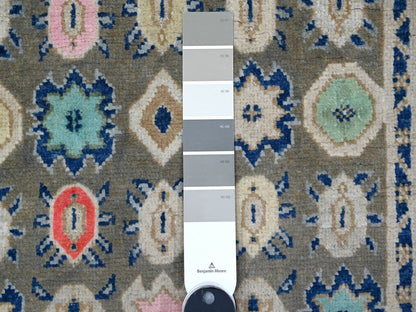 Grey 2'9" x 3'11" Tribal Hand knotted Wool Rug - Sku: O089240