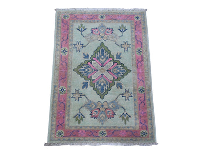 Kazak Tribal hand-knotted wool rug in Blue, 2'0" x 2'9", SKU O089248