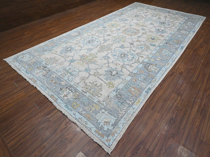 Oushak hand-knotted wool rug in Gray, 8'1" x 15'7", SKU O089260
