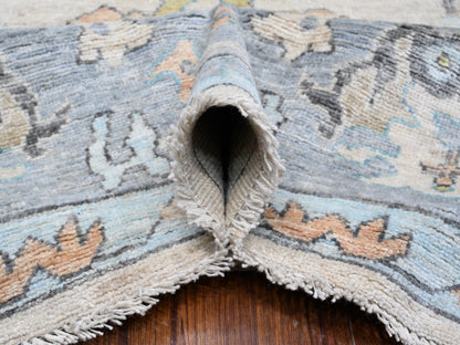 Grey 8'1" x 15'7" Oushak And Peshawar Hand knotted Wool Rug - Sku: O089260