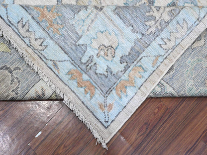 Oushak hand-knotted wool rug in Gray, 8'1" x 15'7", SKU O089260