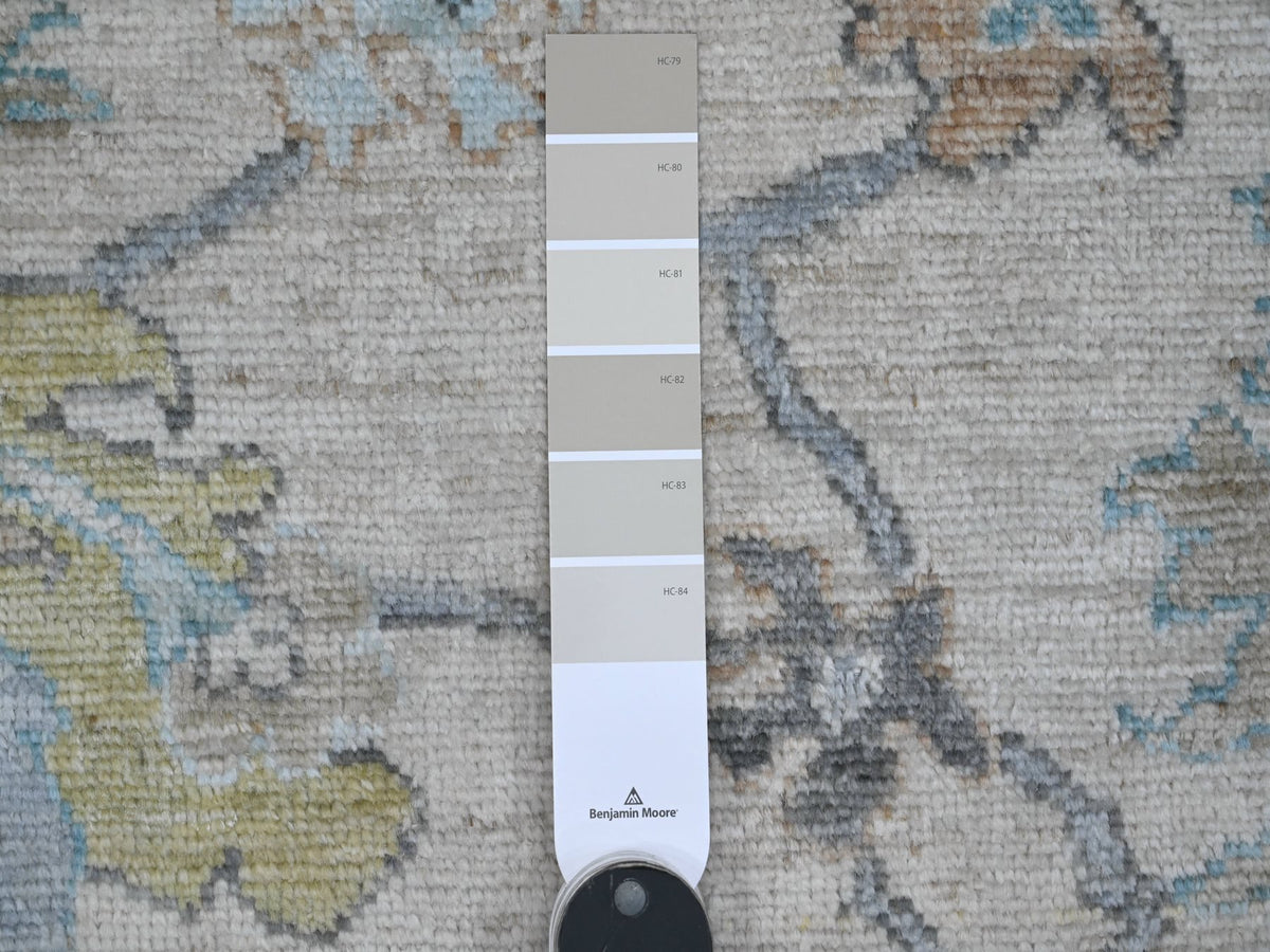 Oushak hand-knotted wool rug in Gray, 8'1" x 15'7", SKU O089260