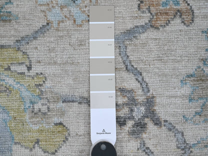 Oushak hand-knotted wool rug in Gray, 8'1" x 15'7", SKU O089260
