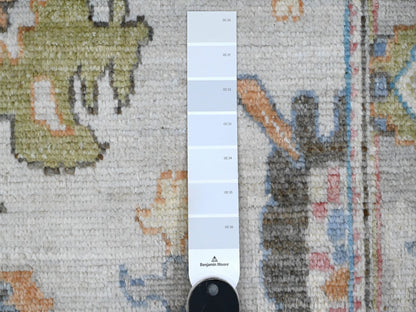 Oushak hand-knotted wool runner in Blue, 3'11" x 10'8", SKU O089290