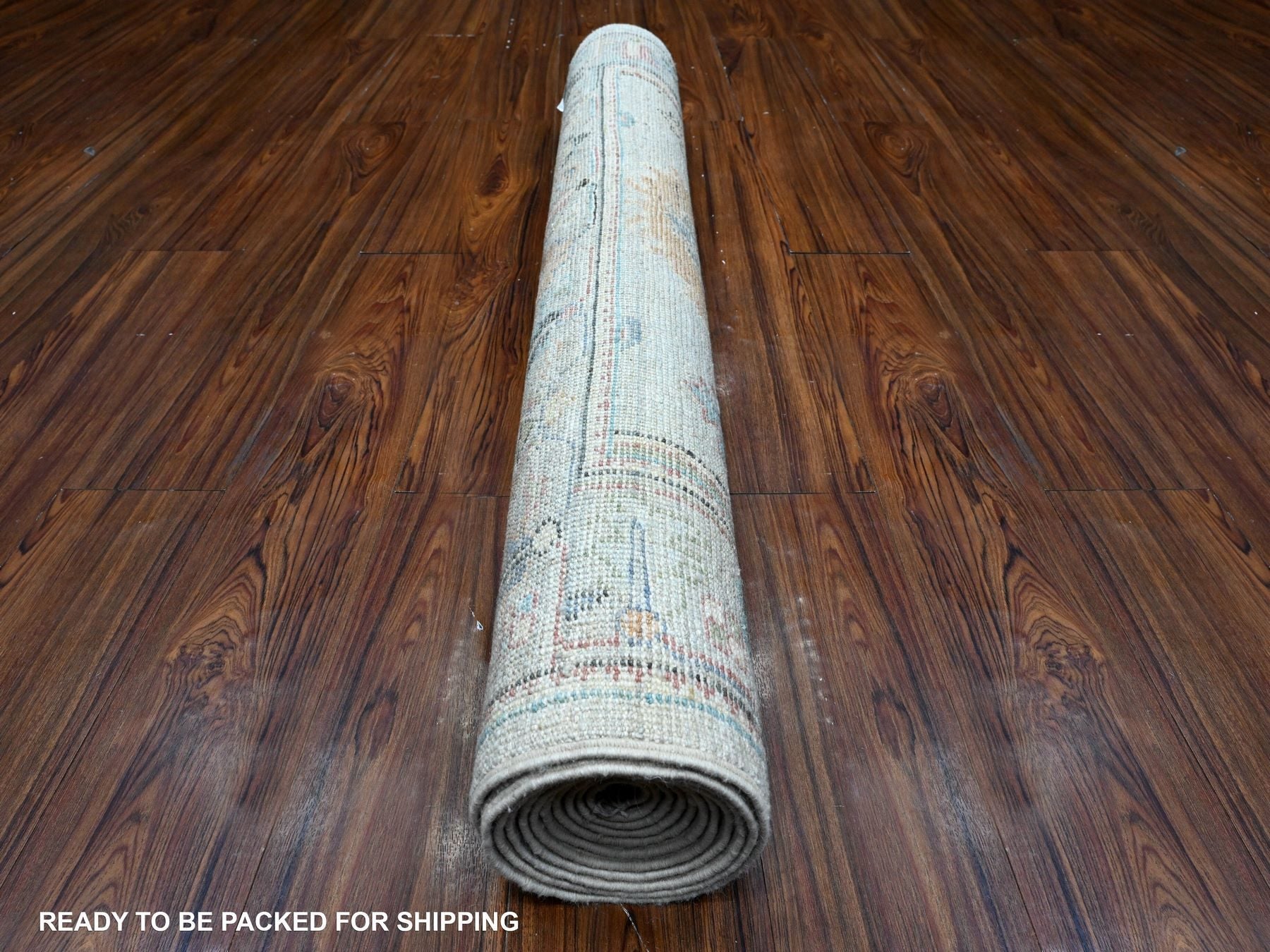 Oushak hand-knotted wool runner in Blue, 3'11" x 10'8", SKU O089290