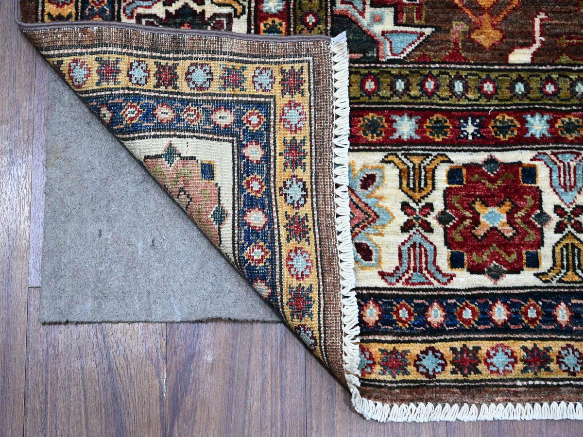 Kazak Tribal hand-knotted wool rug in Brown, 6'0" x 8'10", SKU O089300