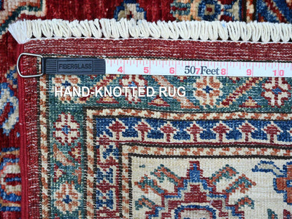 Red 6'1" x 9'3" Tribal Hand knotted Wool Rug - Sku: O089301