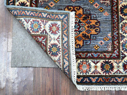Grey 2'7" x 8'4" Tribal Hand knotted Wool Rug - Sku: O089305
