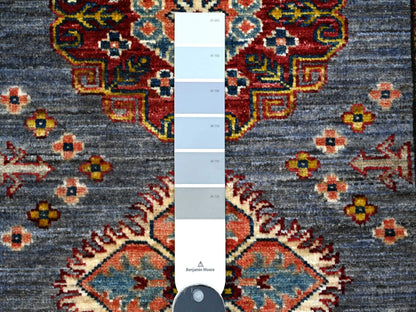 Grey 2'7" x 8'4" Tribal Hand knotted Wool Rug - Sku: O089305