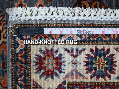 Grey 2'7" x 8'4" Tribal Hand knotted Wool Rug - Sku: O089305