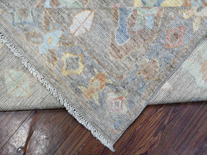 Grey 7'11" x 9'8" Oushak And Peshawar Hand knotted Wool Rug - Sku: O089318