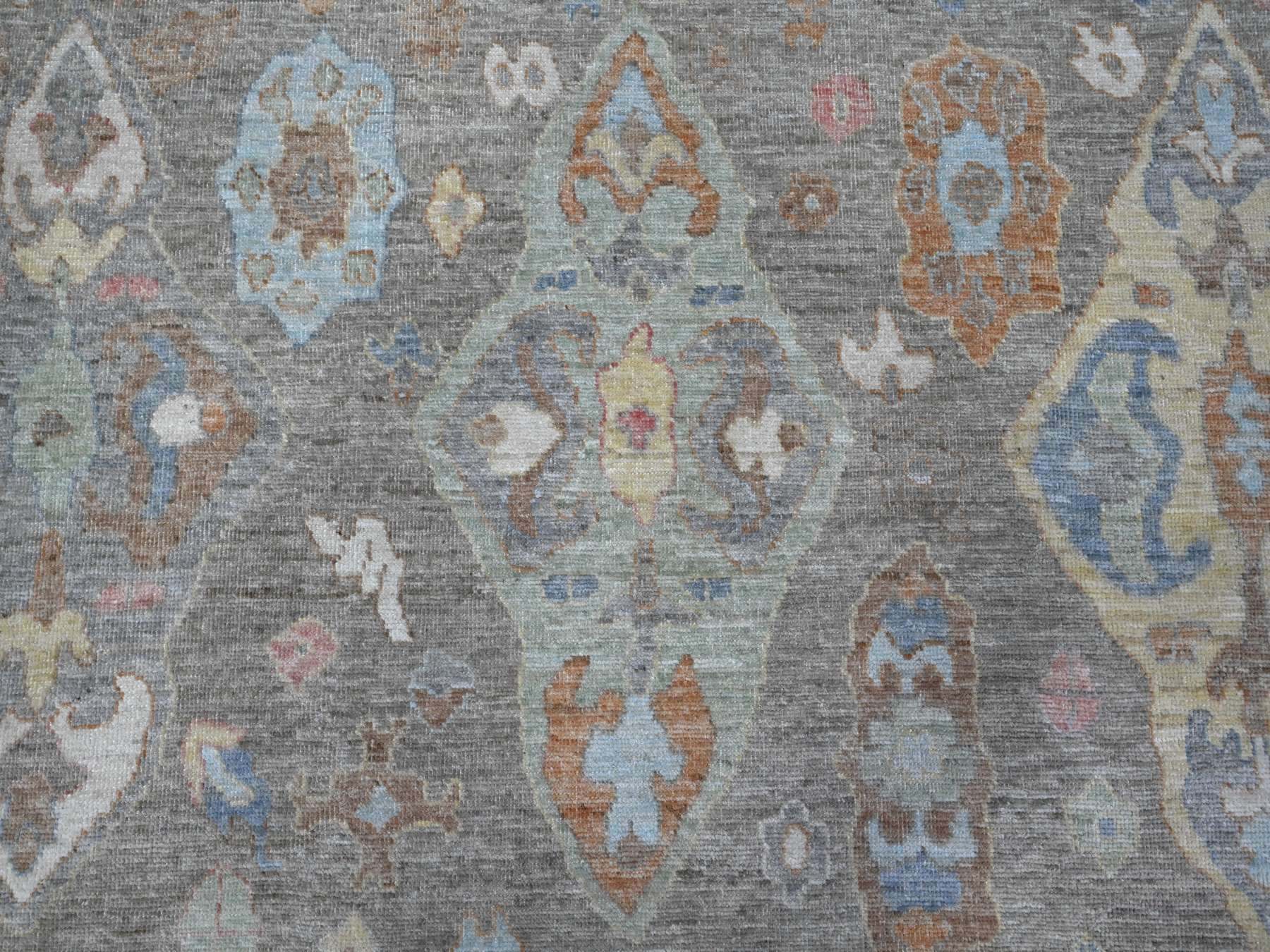 Oushak hand-knotted wool rug in Gray, 7'11" x 9'8", SKU O089318