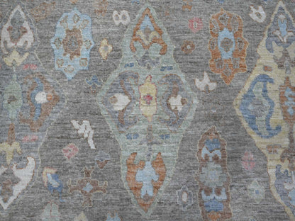 Oushak hand-knotted wool rug in Gray, 7'11" x 9'8", SKU O089318