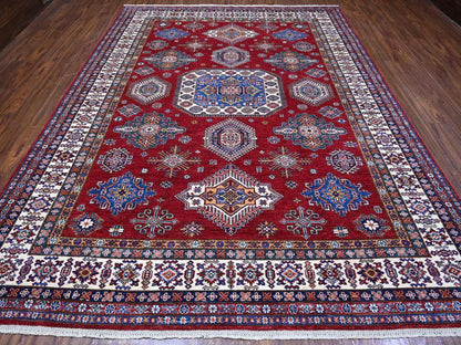 Red 9'1" x 11'9" Tribal Hand knotted Wool Rug - Sku: O089327