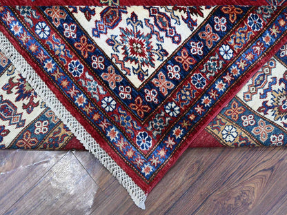 Red 9'1" x 11'9" Tribal Hand knotted Wool Rug - Sku: O089327