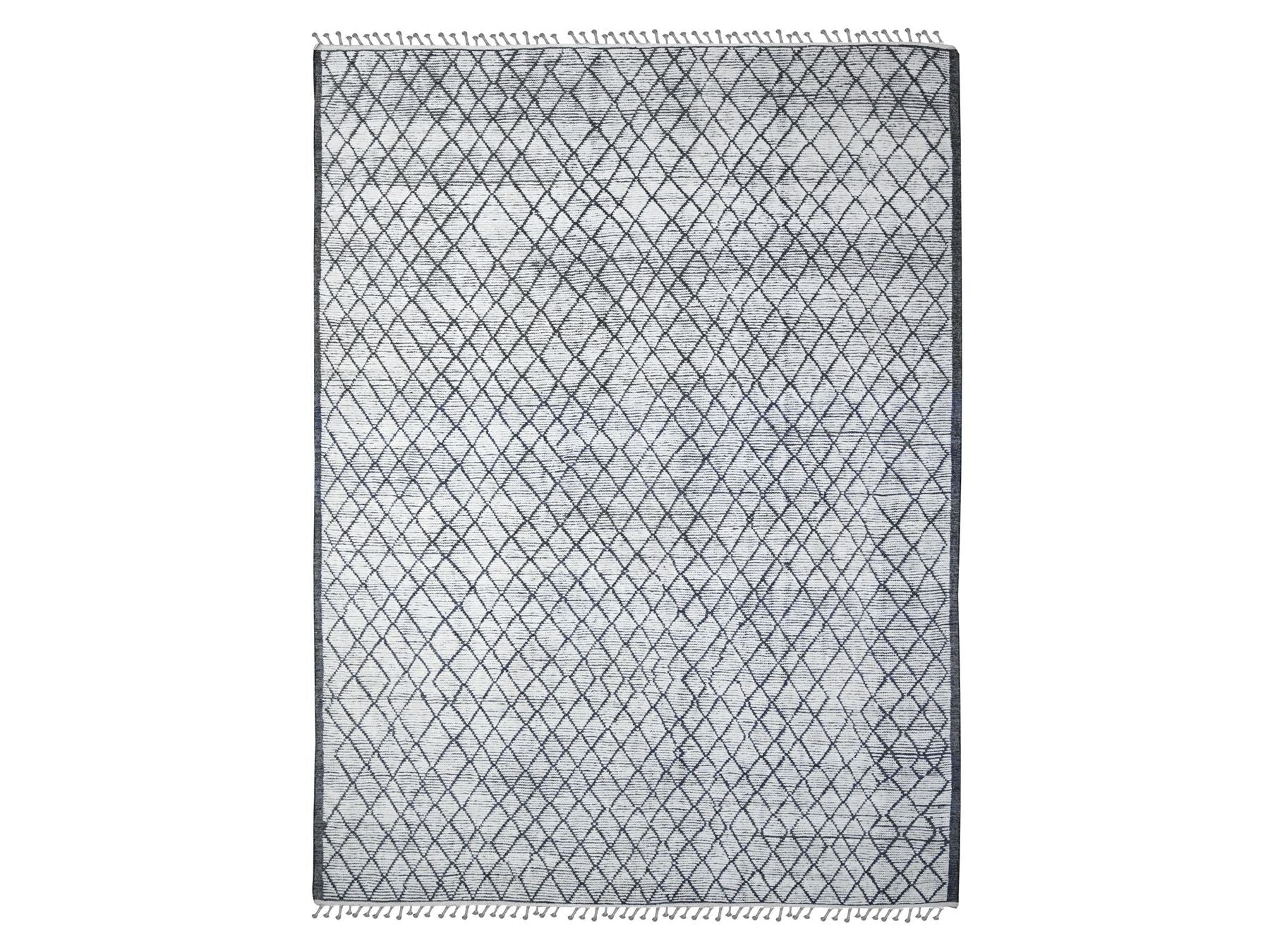 Tribal hand-knotted wool rug in Ivory, 9'1" x 12'4", SKU O089334
