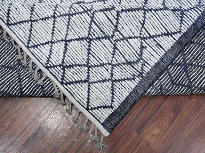 Ivory 9'1" x 12'4" Tribal Hand knotted Wool Rug - Sku: O089334