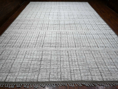 Ivory 12'2" x 15'9" Tribal Hand knotted Wool Rug - Sku: O089335