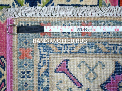 Pink 5'0" x 6'9" Tribal Hand knotted Wool Rug - Sku: O089338