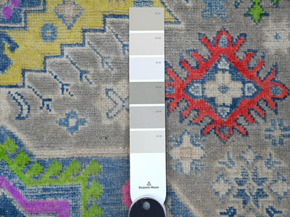 Grey 4'11" x 6'8" Tribal Hand knotted Wool Rug - Sku: O089340