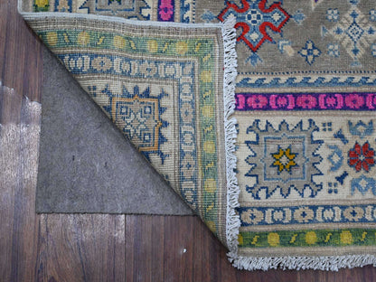 Grey 5'0" x 6'8" Tribal Hand knotted Wool Rug - Sku: O089342