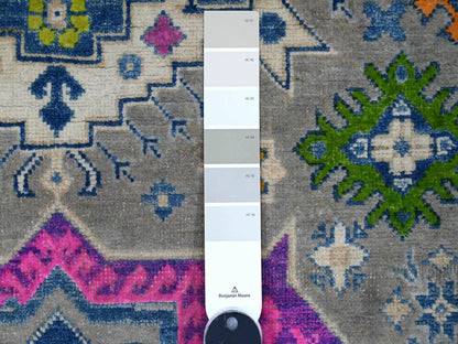 Grey 5'0" x 6'8" Tribal Hand knotted Wool Rug - Sku: O089342