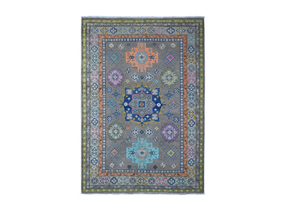 Grey 5'11" x 8'5" Tribal Hand knotted Wool Rug - Sku: O089344