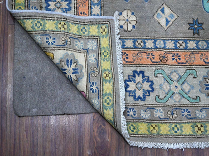 Grey 5'11" x 8'5" Tribal Hand knotted Wool Rug - Sku: O089344
