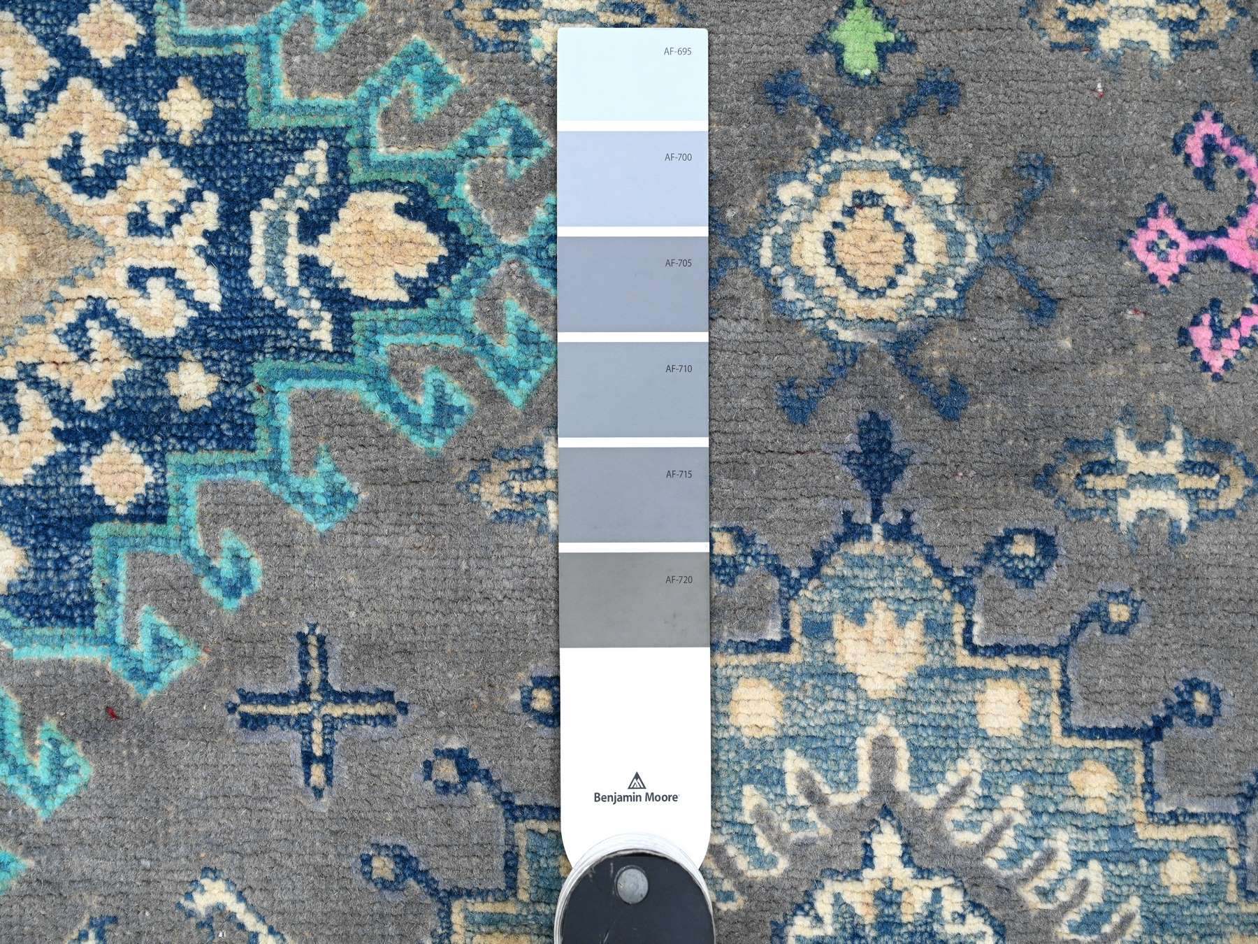 Kazak Tribal hand-knotted wool rug in Gray, 5'6" x 7'7", SKU O089345