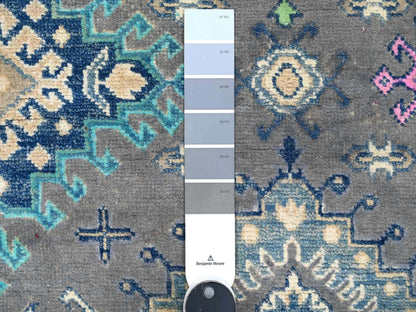 Kazak Tribal hand-knotted wool rug in Gray, 5'6" x 7'7", SKU O089345