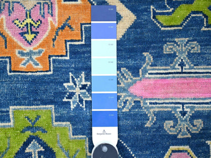Kazak Tribal hand-knotted wool rug in Blue, 5'5" x 7'9", SKU O089348