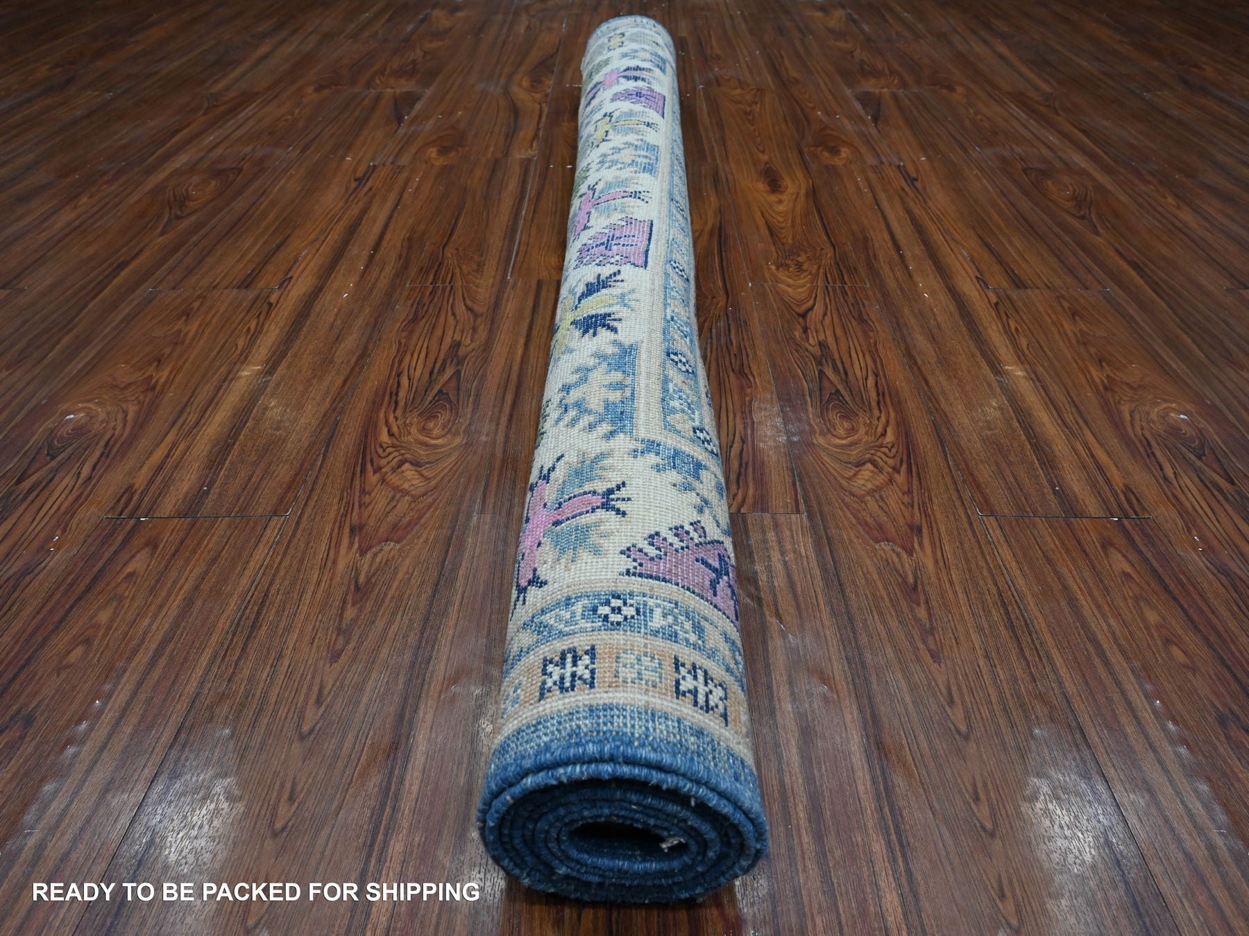 Kazak Tribal hand-knotted wool rug in Blue, 5'5" x 7'9", SKU O089348