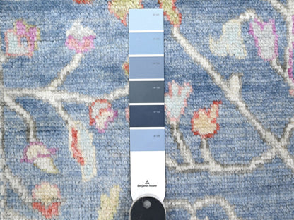 Oushak hand-knotted wool runner in Blue, 2'9" x 15'3", SKU O089351