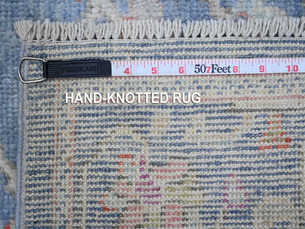 Oushak hand-knotted wool runner in Blue, 2'9" x 15'3", SKU O089351